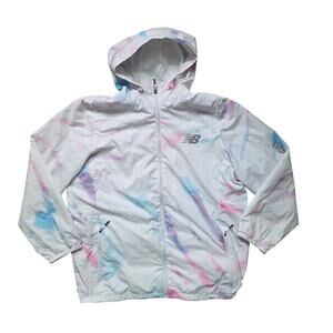 New Balance Jacket Women 3X White Pastel Mesh Lined Full Zip